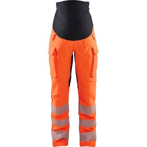 Pantalon de grossesse haute visibilité stretch 4D 7100 - Orange/Noir M