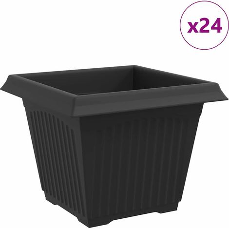 Maison Exclusive - Quadratischer Blumentopf 24 pcs Schwarz 28,5 x
