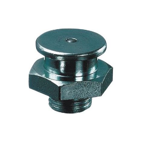 Flachkopf Schmiernippel (Abschmiernippel), Gewinde R1/4", Stahl verzinkt
