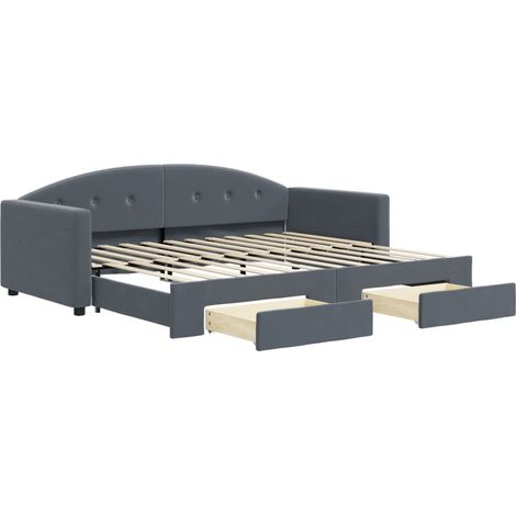 Maison Exclusive - Divano Letto Estraibile Cassetti Grigio Scuro 90x200cm Velluto