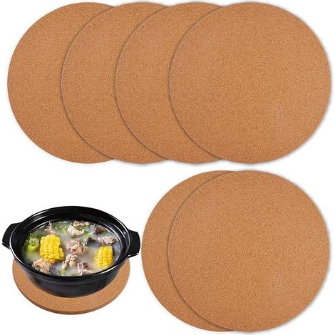 Dessous De Plat LièGe éPais Table Chaude, 19cm Rond, Naturel, Isoler, RéUtilisable, 1cm d'épaisseur, Café, Thé, Bouilloires, Casseroles, PoêLes Et Plantes (1/5)