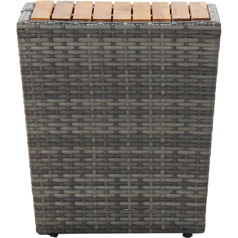 Maison Exclusive - Tavolino Grigio 41,5x41,5x43 cm in Polyrattan e Legno di Acacia (1/5)