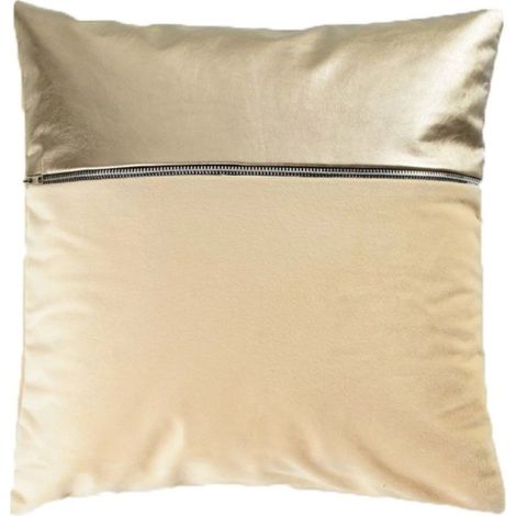 Housse de Coussin Velours "Aston" 40x40cm Jaune & Or (1/2)