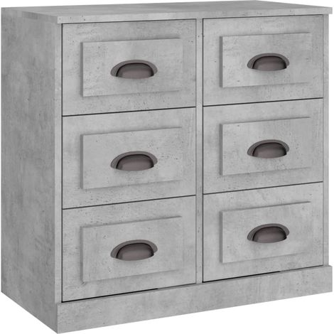 Buffet gris béton 70x35,5x67,5 bois d'ingénierie (1/5)