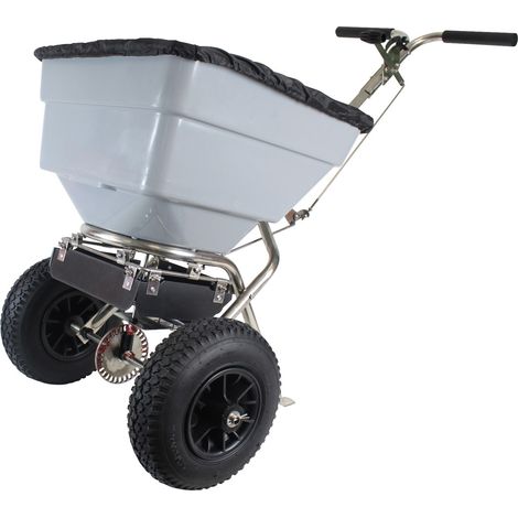 Epandeur de sel à pousser grande capacité 42kg châssis inox (1/3)