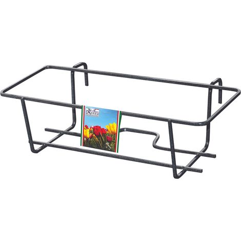 PORTAVASO BALCONE FISSO RETTANGOLARE NERO 60
