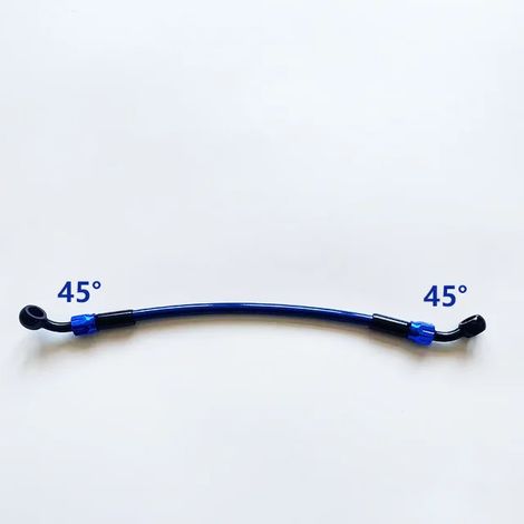 Durite de frein tressée en acier inoxydable bleu (bleu, 40 cm) adaptée aux conduites d'huile et d'embrayage de moto. Rotation à 360°, joint de siège 0°, 28°, 45°, 90°.