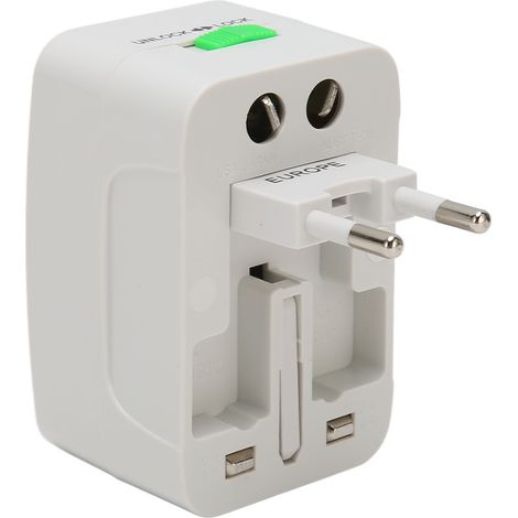 Adaptateur universel de voyage en ABS, portable, pour prises internationales US, EU, UK et AU, noir, 100-250 V, 10 A (1/5)