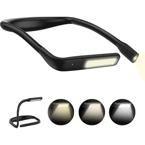 Lampe de Lecture de Cou Rechargeable,Lampe de bureau led pliable 1800mAh,Gradation Progressive & 3 Modes de Couleur,Réglage rotation 270°,Idéal pour lire et tricoter B (1/5)