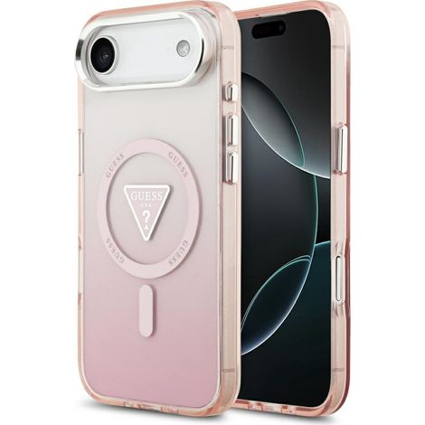 Custodia Guess IML Gradient Triangle Logo MagSafe per iPhone Air, colore rosa (1/5)