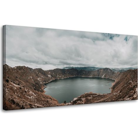 Leinwanddruck Natursee in den Bergen 80x40 cm