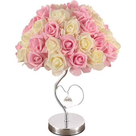 Lampe de chevet, lampe coeur fleur rose, lampe décorative de chambre, Cadeau de Fête des Mères Saint-Valentin cadeau d\'anniversaire