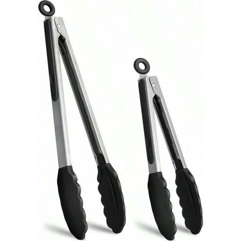 Pinces de cuisine en acier inoxydable de haute qualité avec embouts en silicone, lot de 2, 22,9 cm et 30,5 cm (1/5)