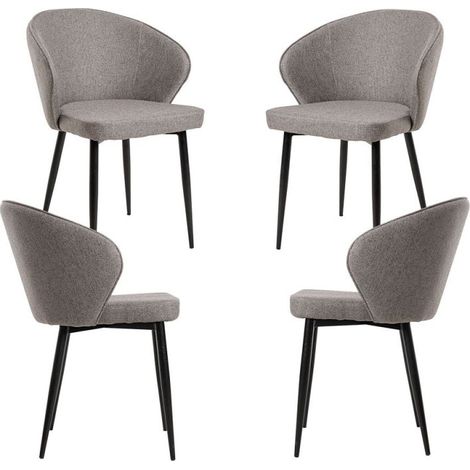Packs Sillas Comedor - Pack 4 Sillas Zalva Tela - Gris (1/5)