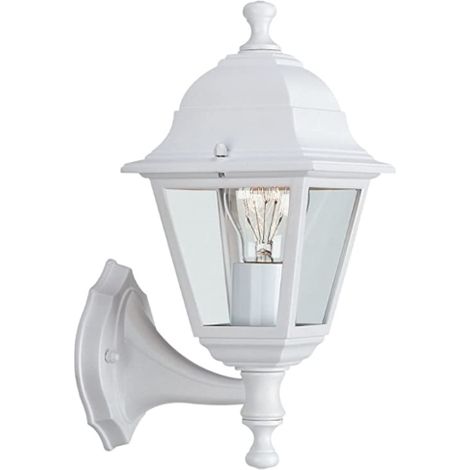 Massive Wall light - outdoor lighting (Wall, AC, E27, White, Aluminium, Glass, Metal, IP44)
