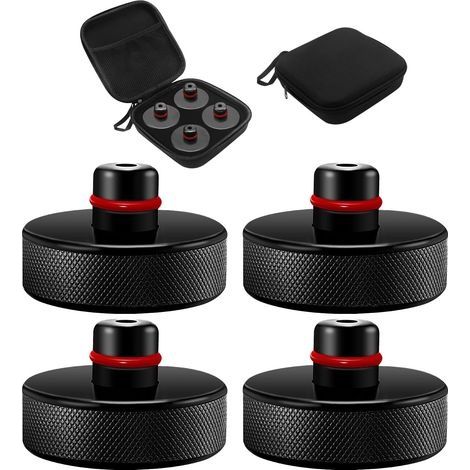 4 Pièces Jack d Bloc Comtible with Tesla Model 3/Y/S/X, Coussinet de Levage en Caoutchouc avec Mallette de Rangement, Tampon Cric, tins de Levage pour Cric (1/5)