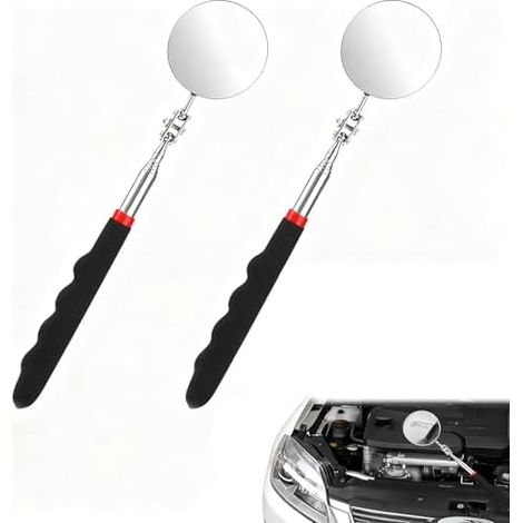 Lot de 2 outils ramassage magnétiques avec poignée télescopique, miroirs d'inspection voiture flexibles miroir récupération extensible pour mécanicien - (1/5)