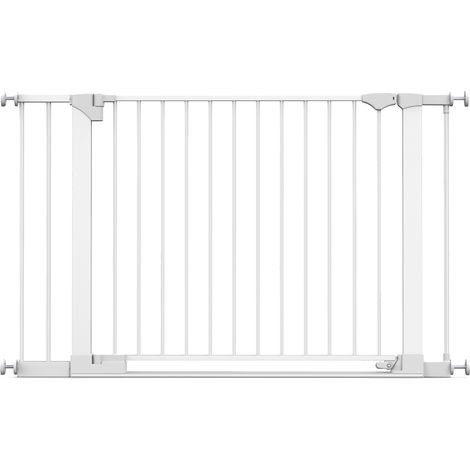 Safetots SafeStep Gate, White, 117cm - 124cm, Extra Low Walkthough, 81cm Extra Wide Doorway, Extra Wide Baby Gate (1/5)