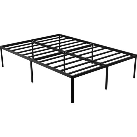 Struttura letto in metallo con rete a doghe integrata 200x140x41 cm metallo nero 100008517