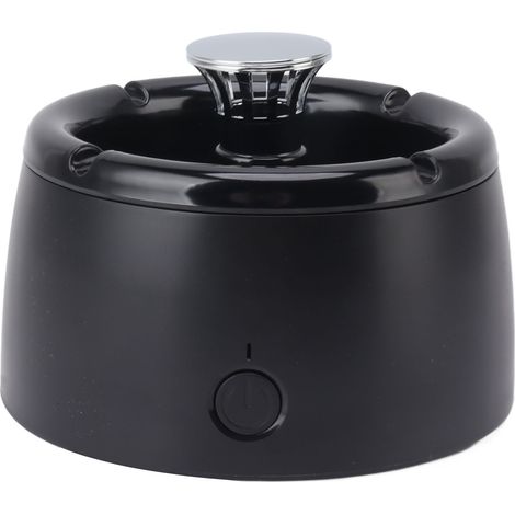 Cendrier sans fumée 2 en 1 purificateur d'air, résistant aux hautes températures, ignifugé et récupérateur de fumée intelligent, noir (1/5)