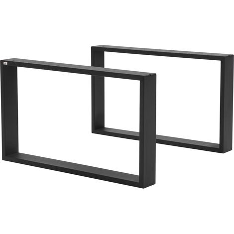 rechteckige Tischbeine, Industriestil, Stahl, 60 kg, 70 x 8 x 41 cm, Schwarz