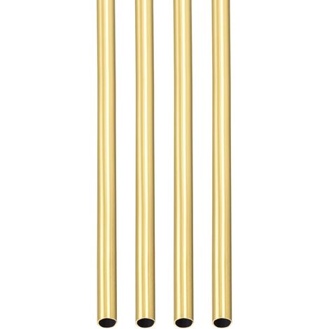 3 mm x 0.2 mm x 300 mm (ODxWall TxL) Brass Tube – 4 Pack – Good for Machinery Equipment DIY Decorative Frame – Round Metal Pipe (1/5)
