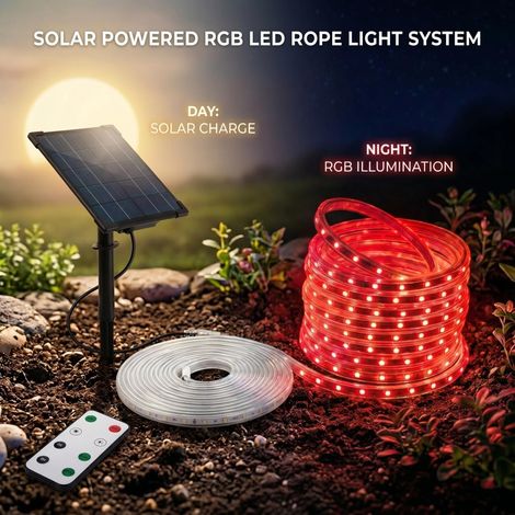 Solar LED Streifen für den Außenbereich mit Fernbedienung 40W -