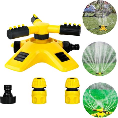 Gartensprenger – Rasenbewässerungsgerät – Automatischer Sprenger – Gartenbewässerungssystem – 360° drehbar – Inkl. Anschlusszubehör – 3-fach verstellbar (1/5)