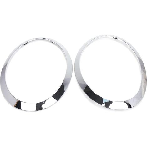 Headlight trim rings, replacement for Mini F55 / F56 / F57 2014-2021, OEM 51137300631, 51137300632, 51712355791, 51712355798, give your car an elegant look (silver).