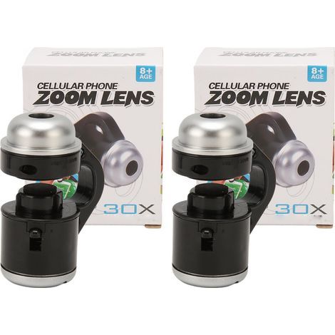 Microscope portable 30x avec LED pour examen de peau et cheveux, clip pour téléphone, 2 pièces (1/5)