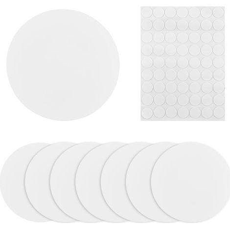 8 Plaque Vierge Plate en Plastique de 18cm avec 60 Rubans Adhésifs Double Face Anti Poussière Plaque Vierge Plate Ronde Givrée (1/5)