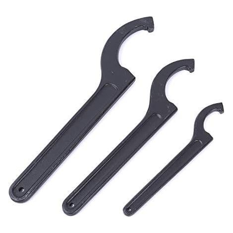 1x Clé à crochet réglable 45-52mm, clés à ergot, clé tricoise universelle, pour la fixation ou le démontage des écrous ronds et des couvercles de compteurs d'eau sur les machines-outils (1/5)