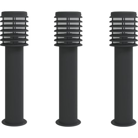 Outdoor Floor Lamps 3pcs Black 60 cm Stainless Steel vidaXL (1/5)