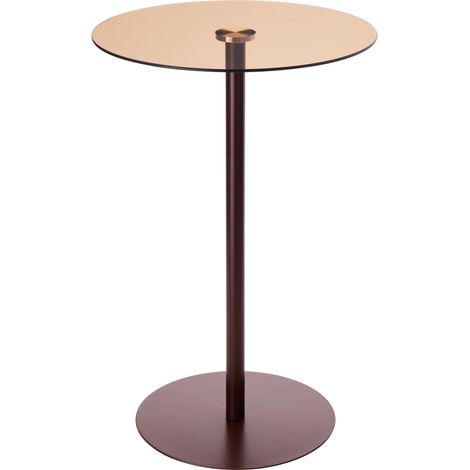 Beistelltisch aus Metall mit Glasplatte Ø 35 x 53 cm (1/3)
