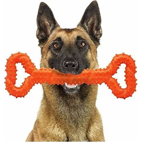Jouets pour chiens indestructibles pour grands mâcheurs agressifs, jouets à mâcher puissants pour grands chiens, jouets interactifs pour grands chiens (Orange)