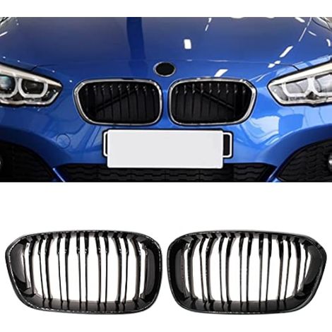 Calandre de pare-chocs avant type haricot, style course, noir brillant, double lamelle, remplacement pour BMW Série 1 F20 F21 LCI 120i 2015-2017 (1/5)