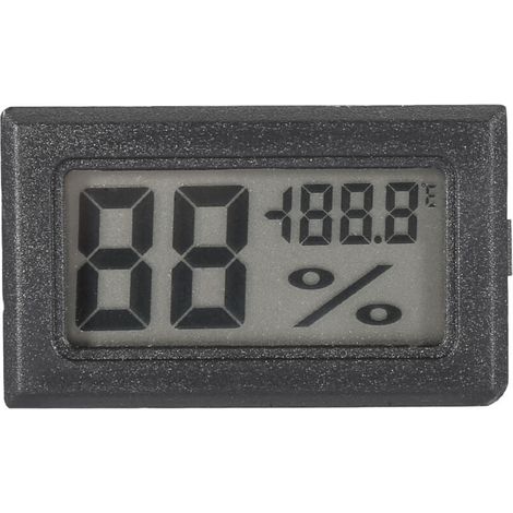 Digitales Thermometer mit Hygrometer für Innenräume – Feuchtigkeits- und Temperaturregelung für Wohnzimmer, Schlafzimmer, Büro (LCD-Display, Schwarz) (1/5)