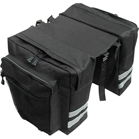 Bolsa portaequipajes para bicicleta, Impermeable, Resistente a la abrasión, Bolsa para bicicleta de doble cara, Almacenamiento de equipaje, Negra (1/5)