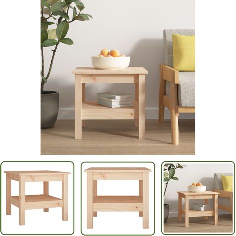 Table basse Table d'appoint pour Salon Chambre - 45x45x40 cm Bois massif de pin BV201788 - BonneVie (1/5)