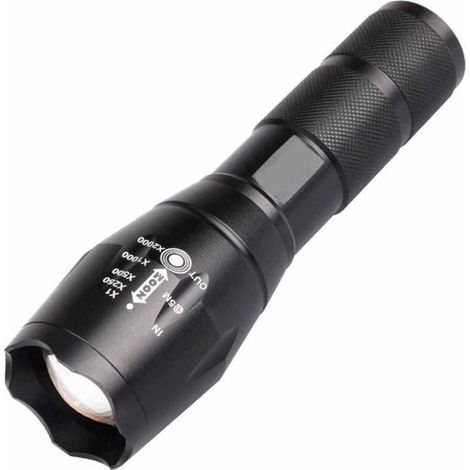 Torche Lampe de Poche,Lampe de poche tactique poche torche LED super lumineux 1200 lumens LED poche torche T6 lampe de poche portable mise au point réglable torche zoomable avec 5 modes de lumière (1 (1/5)