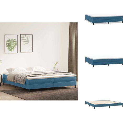 Boxspringbett ohne Matratze Dunkelblau 200x210 cm Samt - Boxspringbett - Boxspringbetten - Bett - Schlafzimmermöbel (1/5)