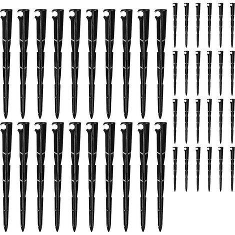 Lot de 100 supports de tuyau d'irrigation goutte à goutte universels de 6,35 mm (1/4 pouce). (1/5)