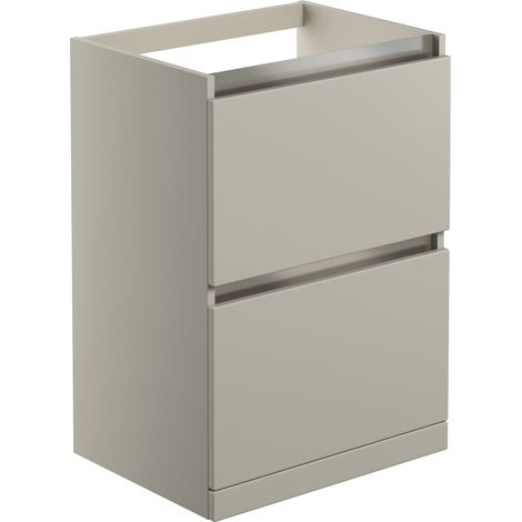 Signature Stockholm Floor Standing 2-Drawer Vanity Unit 600mm Wide - Latte (1/5)