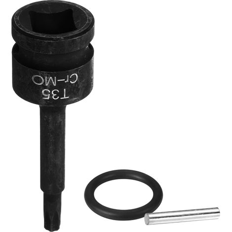 Douille Hexagonale À Choc, Douille À Embout Torx T35 1/2" À 6 Points Pour Mèches À Choc Acier CR-MO Avec Goupille Joint Torique Pour Perceuses Ateliers Garage Adaptateur (1/5)