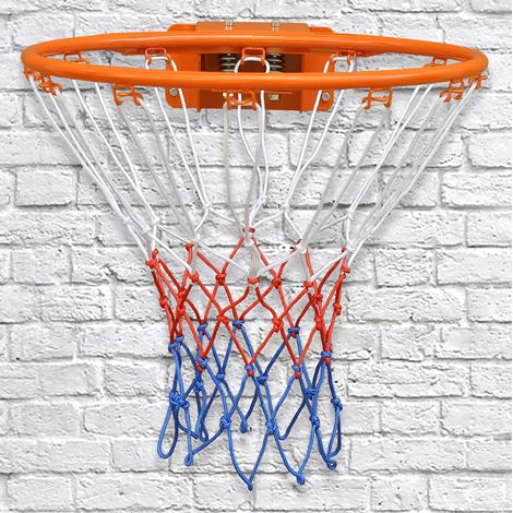 Panier de basket mural 45 cm en métal orange avec filet, double ressort, gain de place – MEUBLIV (1/5)