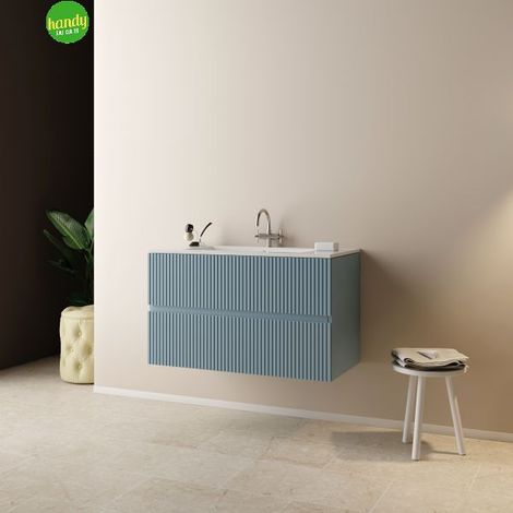 Mobile bagno sospeso senza specchio modello sophia 80cm base sospesa -lavabo - azzurro polvere -specchio escluso MOBO (1/5)