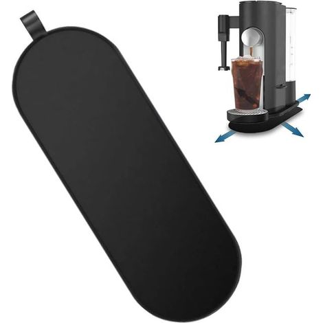 Silikon-Kaffeemaschinenmatte 42 x 15 cm, Küchenmatte zum Abwaschen von Kaffeemaschinen, Schwarz (1/3)