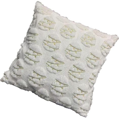 Taie d'oreiller décorative 3D brodée en forme d'œuf de Pâques, en tissu peluche doux, compatible avec canapé, lit, salon, multicolore (1/5)
