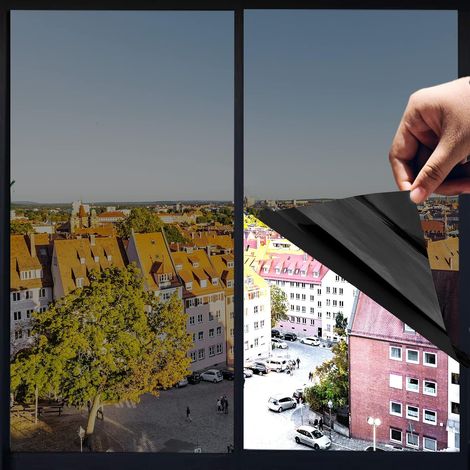 One-way vision thermal insulation film, blackout window film, explosion-proof, black, 30 cm x 200 cm (1/4)