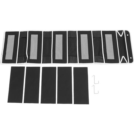 Organisateur de placard suspendu à 5 étagères, sacs de rangement en tissu Non tissé sur la porte avec poches en maille pour chambre à coucher, pépinière noir (1/5)